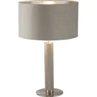 Searchlight London lampe de table - Knurled Satin Nickel Abat-jour velours taupe