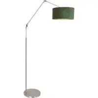 Steinhauer Lampe de lecture au sol Prestige Chic Acier inoxydable avec abat-jour en velours vert de 40 cm