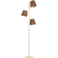 Expo Lampadaire 3 lumières Daan brun sable avec rotin