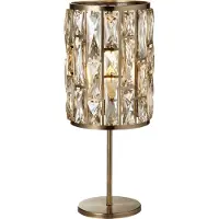 Searchlight Bijou Table Lamp - Antique Brass & Champagne Glass