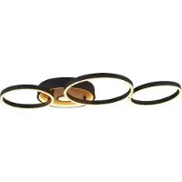 Searchlight Plafonnier LED Curio - Noir avec effet bois