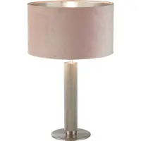 Searchlight Lampe de table dorée London avec capuche rose