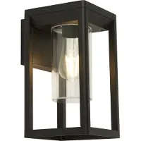 Searchlight Applique Atlanta 1 flamme aluminium noir verre clair IP44