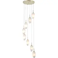 Searchlight Suspension vide 8 lumières Rocky avec verre blanc