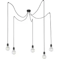 Artdelight Suspension 5 lumières Spin noir