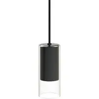 Lyora Lampe suspendue noire Cylinder avec du verre