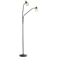 Paul Neuhaus Lampadaire LED - H 170 cm - 2 flammes - Noir - Métal