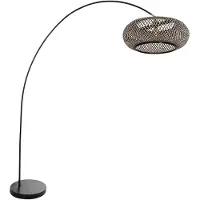 Steinhauer Lampadaire - noir - Solva - bambou métal - lampe arquée - E27 - 4466ZW -