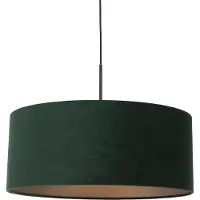 Steinhauer Lampe suspendue Sparkled 50cm avec abat-jour en velours vert