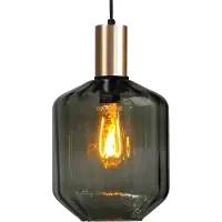 Masterlight Lampe suspendue dorée Porto avec verre vert Jagger - Ø 19cm