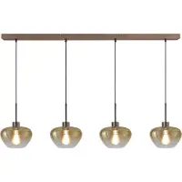 Masterlight Suspension 4 lumières Genua marron avec verre doré Ø 24cm