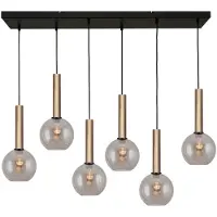 Masterlight Lampe suspendue 6 lumières Bella 2 avec verre doré