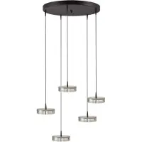 Masterlight Lampe suspendue à 5 lumières Imperia Ø 50 cm noir avec du nickel