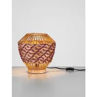 Lyora Lampe de table Mapi Ø 29cm rouge avec marron