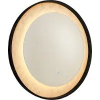 Searchlight Miroir de salle de bain Luxo Noir avec lumière