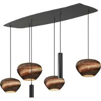 Masterlight Lampe suspendue Carta Trendy avec des cagoules Think Paper - noires
