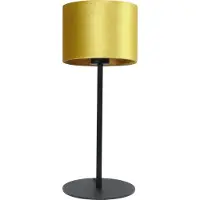 Masterlight Lampe de table noire Venus avec abat-jour jaune ocre