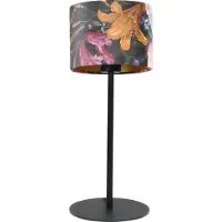 Masterlight Lampe de table noire Venus avec abat-jour fleur