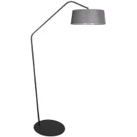 Steinhauer Lampadaire Zig-Zag noir avec abat-jour gris Ø 48cm