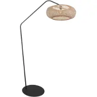 Steinhauer Lampe à arc ZigZag avec capot en rotin
