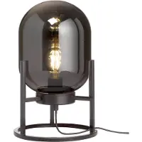 FISCHER&HONSEL GMBH Lampe de table Regi noir avec verre fumé