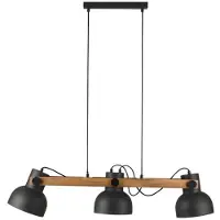 JUST LIGHT Produit de deuxième choix - Suspension Cup 2.0, métal noir, 3 ampoules E27, style moderne