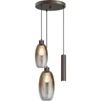 Masterlight Lampe pendante Vide Olive 2x verre - 1x Course - cacao - Ø35cm