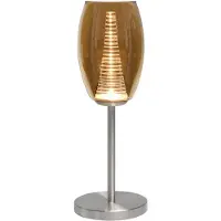 Highlight Lampe de table Nebula nickel avec verre ambré