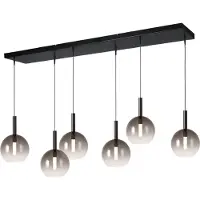 Masterlight Lampe pendante 6L Ø17cm Lido Ball avec du verre qui s’estompe à la fumée