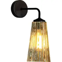 Masterlight Applique noire Quinto avec verre rayé
