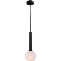 Masterlight Lampe suspendue Ø 15cm Bella 2 Noir avec verre blanc mat