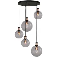 Masterlight Lampe suspendue Vide Lazise 2 Or 5 lumières avec noir
