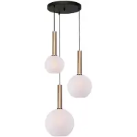Masterlight Lampe suspendue Vide Bella 2 Laiton doré avec verre blanc
