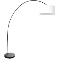Steinhauer Lampe à arc Solva noir avec capuche blanche