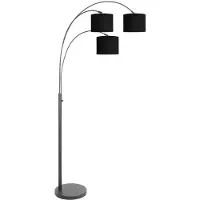 Steinhauer Lampadaire Sparkled light avec capots noirs