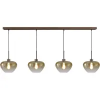 Masterlight Suspension 4 lumières Genua marron avec verre doré Ø 29cm