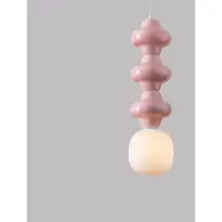 Lyora Suspension Clio L céramique rose avec verre blanc