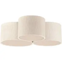 JUST LIGHT Produit de deuxième choix . Plafonnier Green Duro en tissu, beige, à trois ampoules, 811