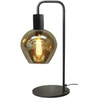 Masterlight Lampe de table noire Bounty avec verre blackline