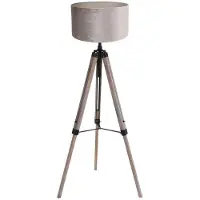 Mexlite Lampadaire - noir - Triek - bois textile - Ø 75cm - E27 - 4106ZW -