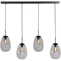 Masterlight Lampe suspendue Lava 4x verre transparent Ø 22,5 cm