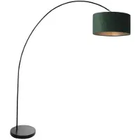 Steinhauer Lampe à arc Solva noir avec capuche verte