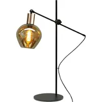 Masterlight Lampe de table noire avec de l'or Bounty avec du verre
