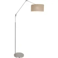 Steinhauer Lampe de lecture au sol Prestige Chic Acier inoxydable avec abat-jour taupe 40 cm