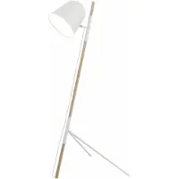 Artdelight Lampadaire élégant Sensa Trépied blanc avec bois