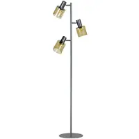 Eth Lampadaire en verre Sledge Glass 3 lumières noir avec verre doré