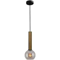 Masterlight Lampe suspendue Ø 15cm Bella 2 Laiton antique avec verre doré