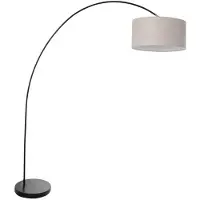 Steinhauer Lampe à arc Solva Noir avec capuche grise