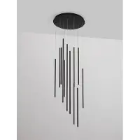 Lyora Suspension design Elettra 12 lumières noir