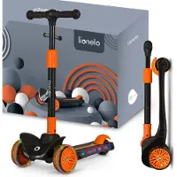 Lionelo Trottinette Timmy, charge maximale 50 kg, éclairage LED des roues et du cadre - noir-orange